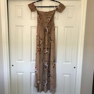 Maxi Beige Floral Dress